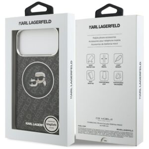 Dėklas Karl Lagerfeld IML Glitter Karl & Choupette Heads Logo MagSafe for Apple iPhone 17 Pro Max juodos spalvos - Image 8