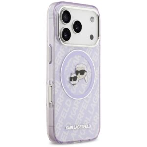 Karl Lagerfeld IML Glitter Karl & Choupette Heads Logo MagSafe dėklas skirtas Apple iPhone 17 Pro Purple - Image 4