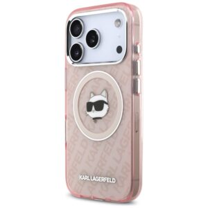 Dėklas Karl Lagerfeld IML Choupette Head Logo MagSafe skirtas Apple iPhone 17 Pro Max rožinės spalvos - Image 2