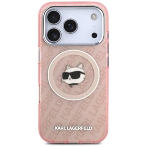 Dėklas Karl Lagerfeld IML Choupette Head Logo MagSafe skirtas Apple iPhone 17 Pro Max rožinės spalvos - Image 3