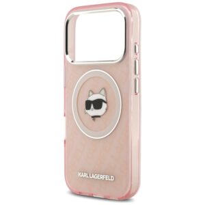 Dėklas Karl Lagerfeld IML Choupette Head Logo MagSafe skirtas Apple iPhone 17 Pro Max rožinės spalvos - Image 6