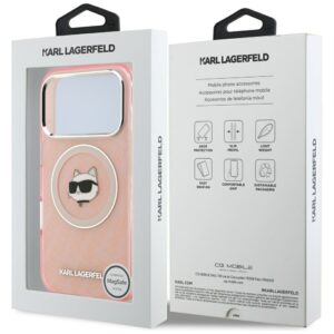 Dėklas Karl Lagerfeld IML Choupette Head Logo MagSafe skirtas Apple iPhone 17 Pro Max rožinės spalvos - Image 8