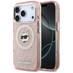 Dėklas Karl Lagerfeld IML Choupette Head Logo MagSafe skirtas Apple iPhone 17 Pro Max rožinės spalvos - Image 1