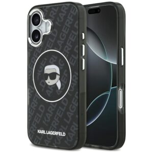 Dėklas Karl Lagerfeld IML Karl Head Logo MagSafe for Apple iPhone 17 Pro juodos spalvos