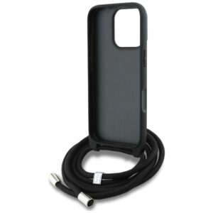 Dėklas Karl Lagerfeld Crossbody Grained Pattern & Logo skirtas Apple iPhone 16 Pro Max juodos spalvos - Image 6