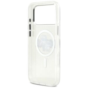 Karl Lagerfeld IML Glitter Karl & Choupette Sketch Logo MagSafe dėklas skirtas Apple iPhone 17 Pro Max Clear - Image 7