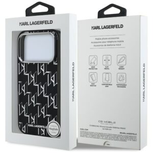 Karl Lagerfeld IML KL Monogram MagSafe dėklas skirtas Apple iPhone 17 Pro juodos spalvos - Image 8