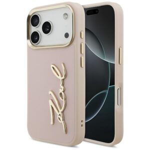 Karl Lagerfeld Karl Script Logo dėklas skirtas Apple iPhone 17 Pro rožinės spalvos - Image 1