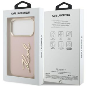 Karl Lagerfeld Karl Script Logo dėklas skirtas Apple iPhone 17 Pro rožinės spalvos - Image 8