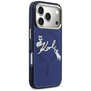 Dėklas Karl Lagerfeld IML Choupettes Karl Script Logo MagSafe for Apple iPhone 17 Pro Max blue - Image 4