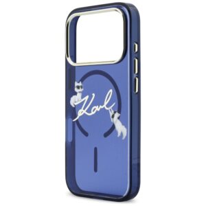 Dėklas Karl Lagerfeld IML Choupettes Karl Script Logo MagSafe for Apple iPhone 17 Pro Max blue - Image 6