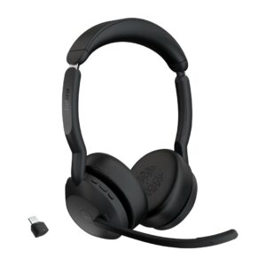 Jabra Evolve2 55 Laisvų rankų įranga Bevielis Su lankeliu Biuras / skambučių centras C tipo USB Bluetooth Įkrovimo stovas