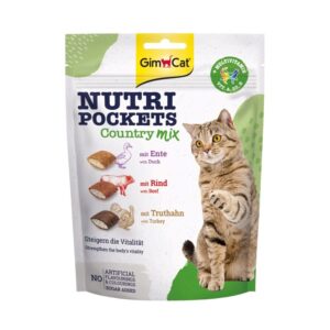 GIMCAT Nutri Pockets Country mix – skanėstas katei – 150g - Image 1