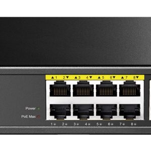 Cudy GS1010P tinklo komutatorius Gigabit Ethernet (10/100/1000) Maitinimas per Eternetą (PoE) Stalinis / tvirtinamas prie sienos Juoda
