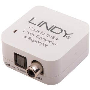 Lindy 70411 kabelių lizdinio / kištukinio jungčių tipo keitiklis Toslink RCA Balta - Image 2