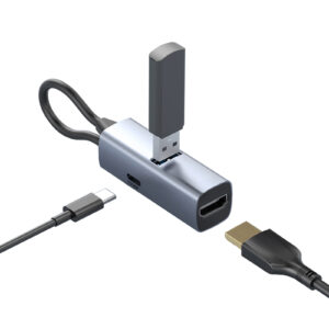 Mobile Origin 3in1 CompactHub HB1 - USB-A, USB-C, HDMI, USB-C Cable - Image 2
