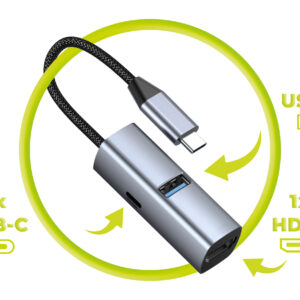 Mobile Origin 3in1 CompactHub HB1 - USB-A, USB-C, HDMI, USB-C Cable - Image 8