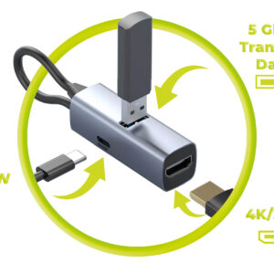 Mobile Origin 3in1 CompactHub HB1 - USB-A, USB-C, HDMI, USB-C Cable - Image 10