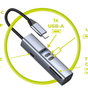Mobile Origin 7in1 MultiHub HB2 - 3x USB-C, USB-A, HDMI, TF/SD Cards, USB-C Cable - Image 8