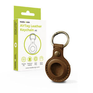 Mobile Origin AirTag Leather Keychain A6, midnight brown