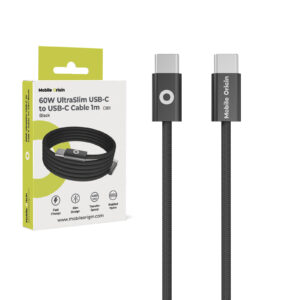 Mobile Origin 60W UltraSlim USB-C to USB-C Cable 1 m CB11 Black