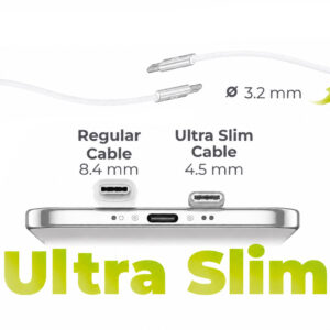 Mobile Origin 60W UltraSlim USB-C to USB-C Cable 1 m CB11 White - Image 4