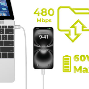 Mobile Origin 60W UltraSlim USB-C to USB-C Cable 1 m CB11 White - Image 8