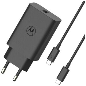 Laidinis įkroviklis Motorola TurboPower 68W USB-C with cable USB-C to USB-C 1m juodos spalvos