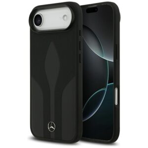 Dėklas Mercedes Leather The Move MagSafe for Apple iPhone Air juodos spalvos