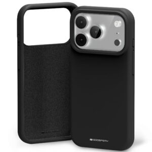 Mercury Silicone dėklas skirtas Apple iPhone 17 Pro juodos spalvos