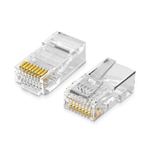Kištukas RJ45 (8P8C) CAT5/5e UTP daugiavieliam ir monolitiniam kabeliui (100 vnt)