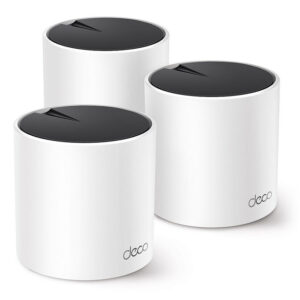 TP-Link Deco X55 Mesh Wi-Fi System, Wi-Fi 6 Dual-Band, AX3000 - White, Pack of 3