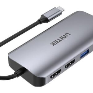 UNITEK D1122A01 sąsajos šakotuvas 2 x USB 3.2 Gen 2 (3.1 Gen 2) Type-C 1000 Mbit/ai Pilka - Image 2