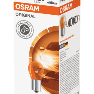 OSRAM Automobilinė lemputė 21W 12V BAU15S (geltona) 1vnt