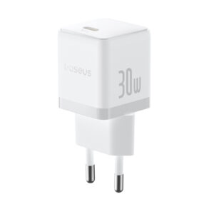 Sieninis įkroviklis Palm 30W USB-C QC3.0 PD3.0 su USB-C kabeliu 1m, baltas