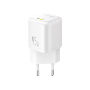 Sieninis įkroviklis PicoGo GaN 45W USB-C QC PD, baltas