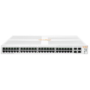 HPE Aruba Networking Aruba Instant On 1930 48G Class4 PoE 4SFP/SFP+ 370W Valdomas L2+ Gigabit Ethernet (10/100/1000) Maitinimas per Eternetą (PoE) 1U Balta