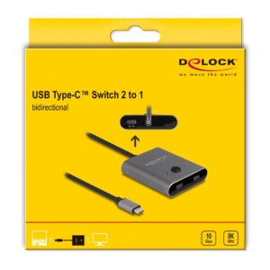 DeLOCK 11500 sąsajos šakotuvas USB 3.2 Gen 2 (3.1 Gen 2) Type-C 10000 Mbit/ai Pilka - Image 3