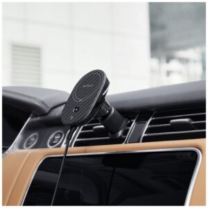 Car mount with wireless charger PITAKA MagEZ Pro 2 Qi2 15W NFC MagSafe juodos spalvos pilkos spalvos - Image 7