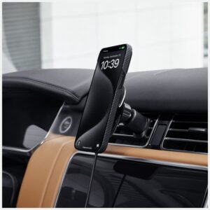 Car mount with wireless charger PITAKA MagEZ Pro 2 Qi2 15W NFC MagSafe juodos spalvos pilkos spalvos - Image 9