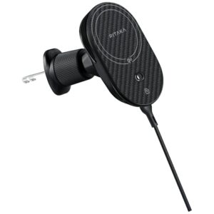 Car mount with wireless charger PITAKA MagEZ Pro 2 Qi2 15W NFC MagSafe juodos spalvos pilkos spalvos - Image 6