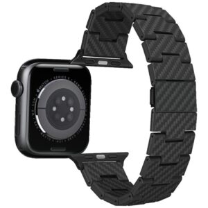 Band PITAKA Carbon Fiber Retro for Apple Watch 1/2/3/4/5/6/7/8/9/10/SE/Ultra/Ultra2 black grey - Image 5