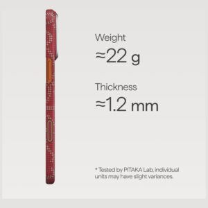 Dėklas PITAKA Ultra-Slim Monogram MagSafe skirtas Apple iPhone 17 Pro Max aukso spalvos red - Image 4