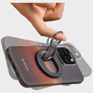 Magnetic holder PITAKA MagEZ Grip 3 MagSafe California Dream skirtas phone sunset juodos spalvos - Image 4