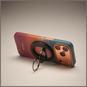 Magnetic holder PITAKA MagEZ Grip 3 MagSafe California Dream skirtas phone sunset juodos spalvos - Image 5