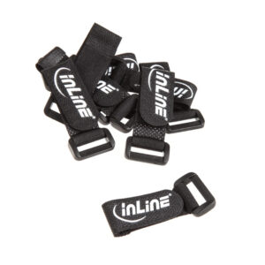 InLine Klettschlaufen 20x100mm, 10er - juodos spalvos