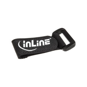 InLine Klettschlaufen 20x100mm, 10er - juodos spalvos - Image 2