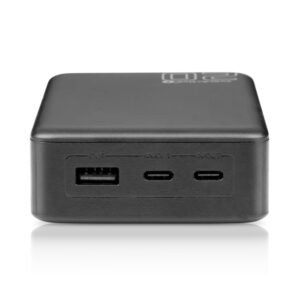 Išorinė baterija 20 000 mAh, 1× USB, 2× USB-C, 20 W, QC4+, LCD ekranas, juoda - Image 3
