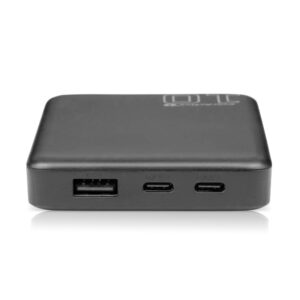 Išorinė baterija 10 000 mAh, 1× USB, 2× USB-C, 20 W, QC4+, LCD ekranas, juoda - Image 3