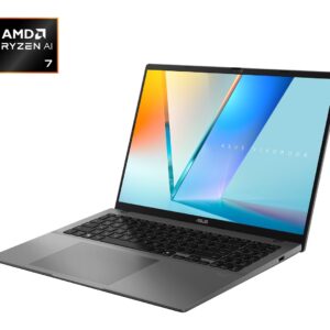 ASUS Vivobook S16 M3607GA-SH011W Copilot+ PC AMD Ryzen AI 7 445 Knyginis kompiuteris 40,6 cm (16") WUXGA 16 GB DDR5-SDRAM 512 GB SSD Wi-Fi 6 (802.11ax) Windows 11 Home Pilka - Image 3